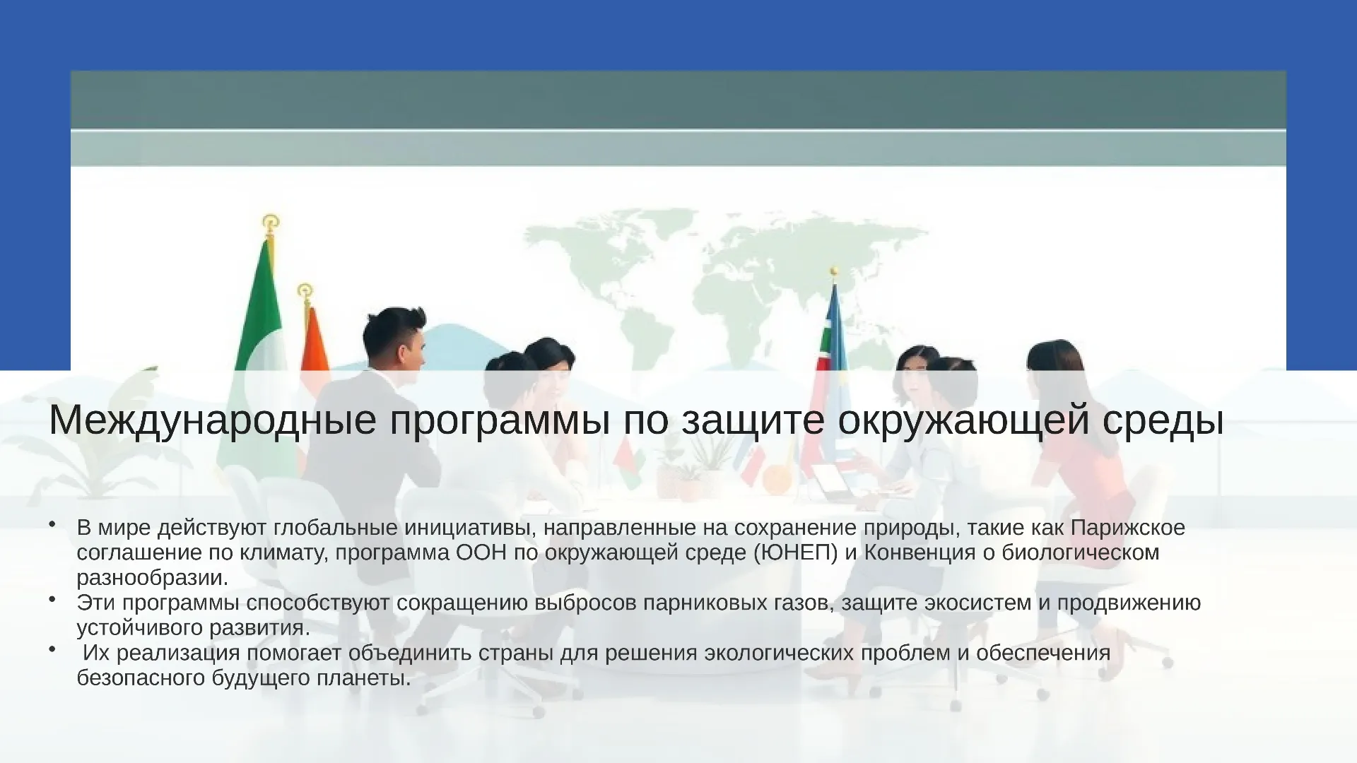 Международные программы по защите окружающей среды - слайд для презентации на тему 