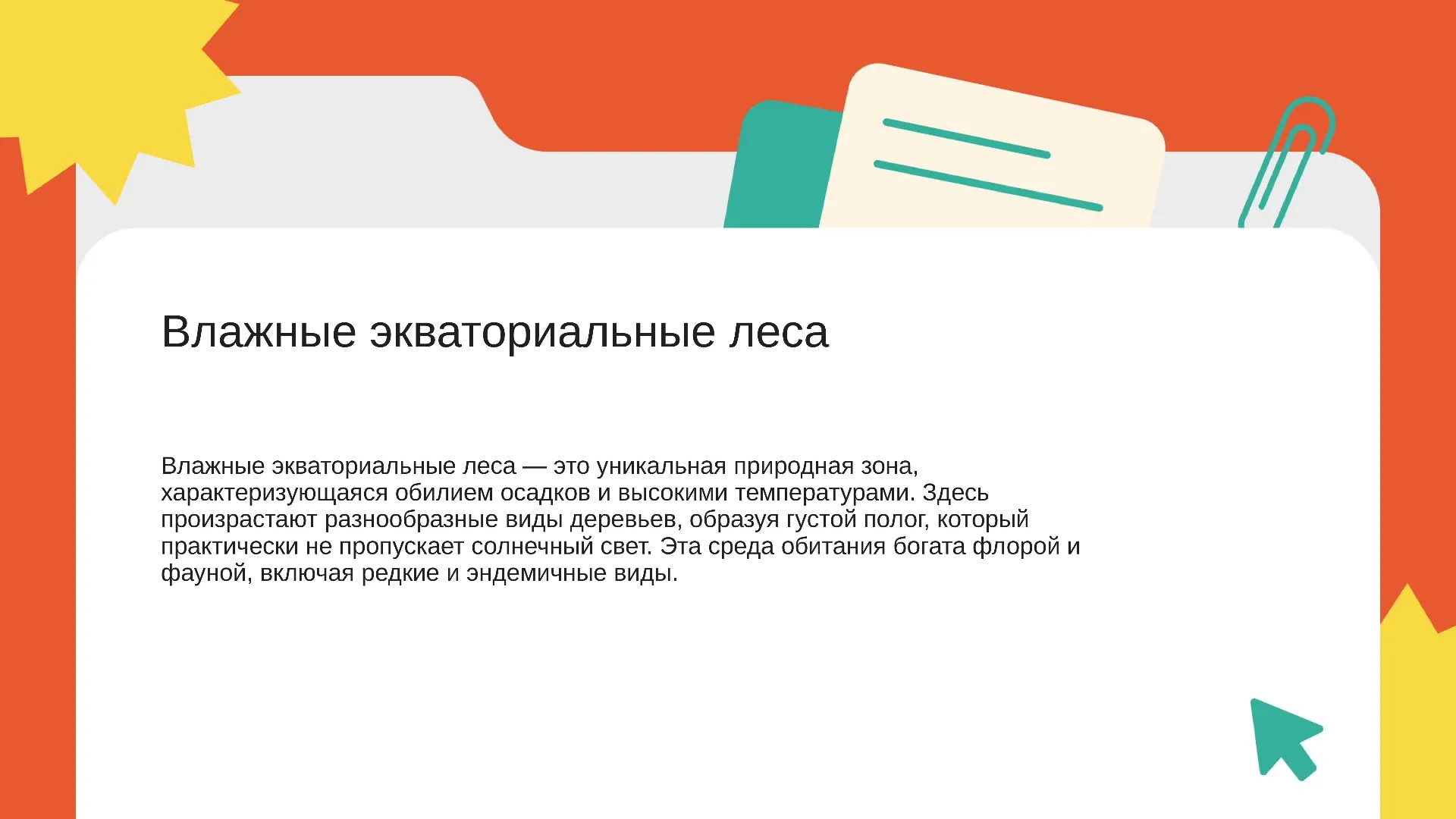Влажные экваториальные леса - слайд для презентации на тему 