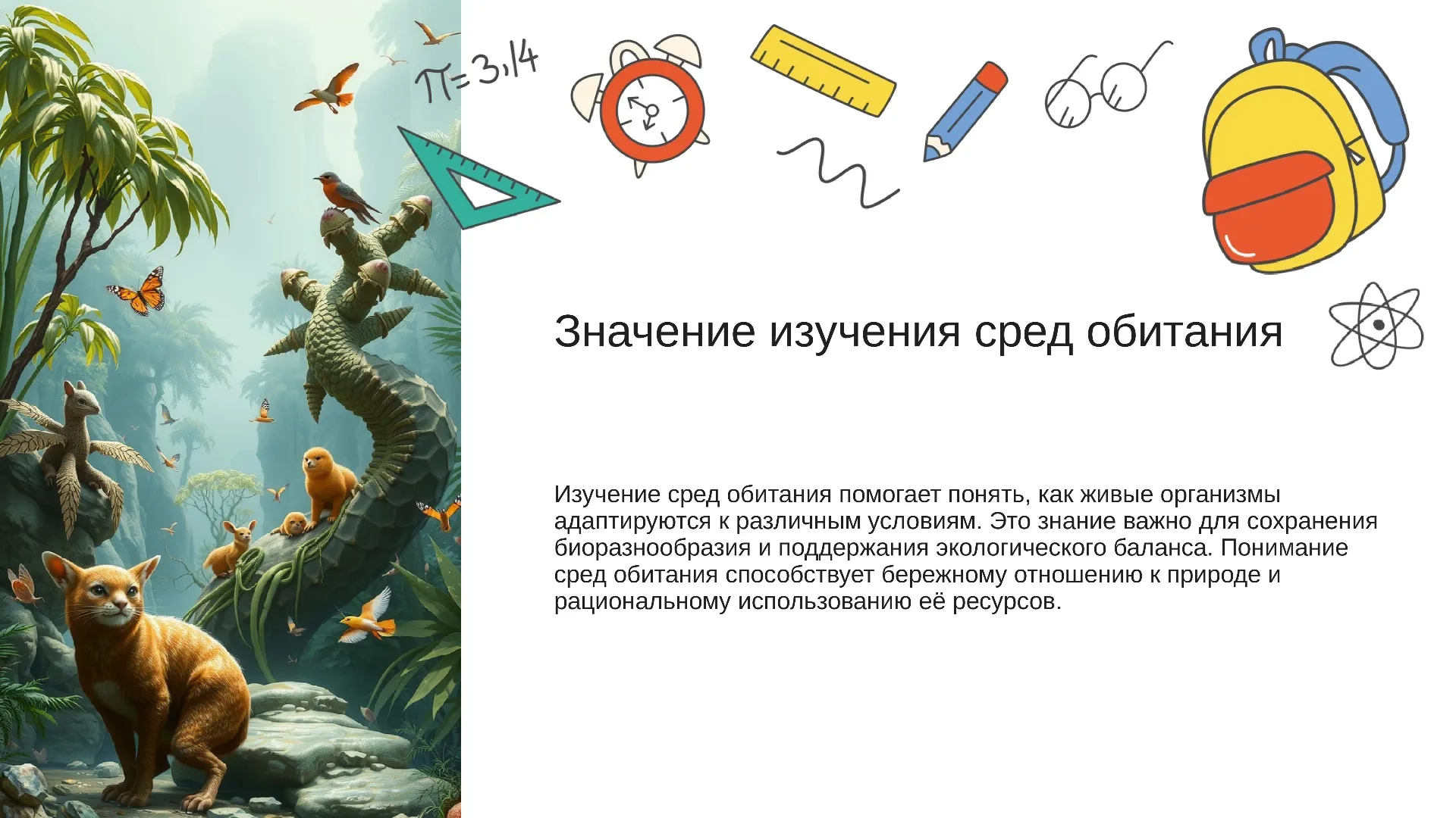 Значение изучения сред обитания - слайд для презентации на тему 