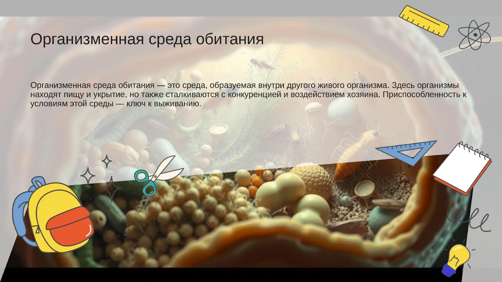 Организменная среда обитания - слайд для презентации на тему 