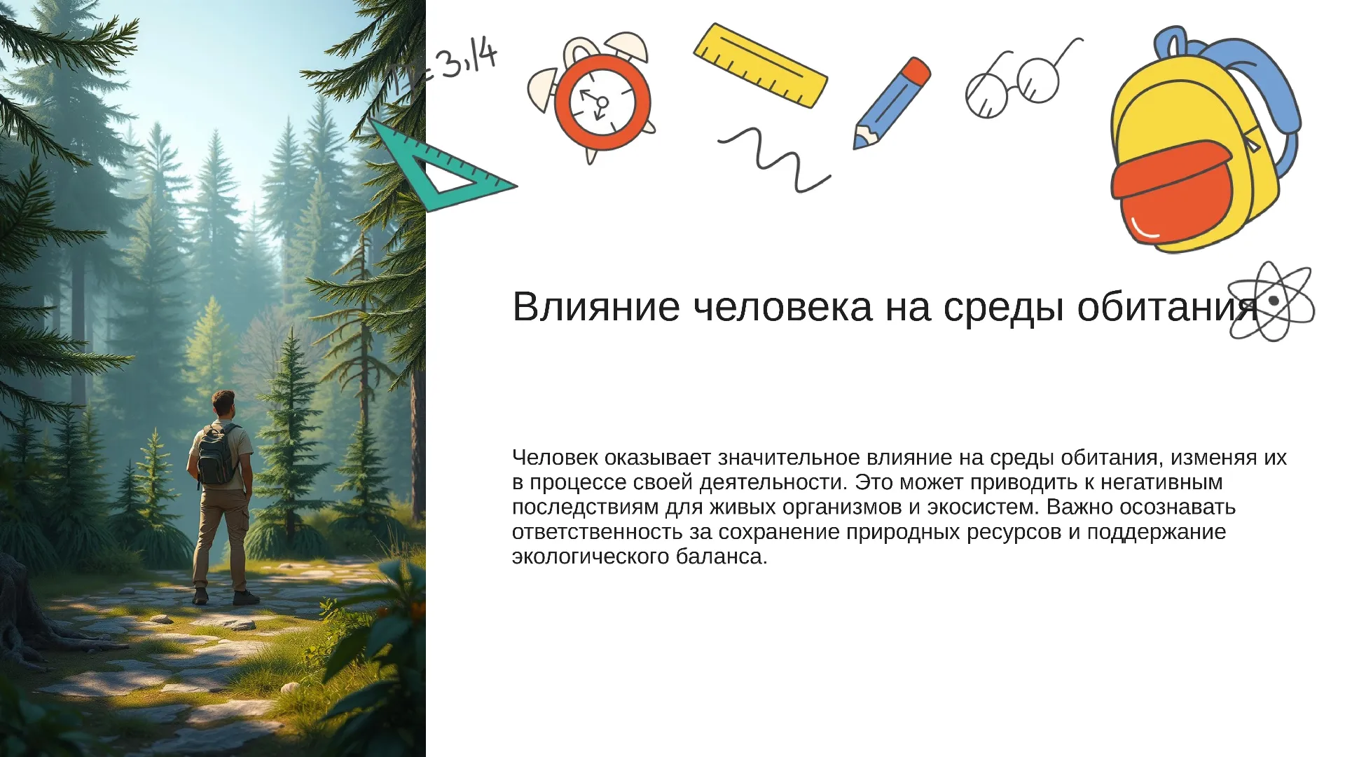 Влияние человека на среды обитания - слайд для презентации на тему 