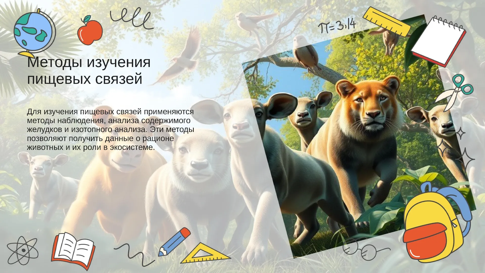 Методы изучения пищевых связей - слайд для презентации на тему 