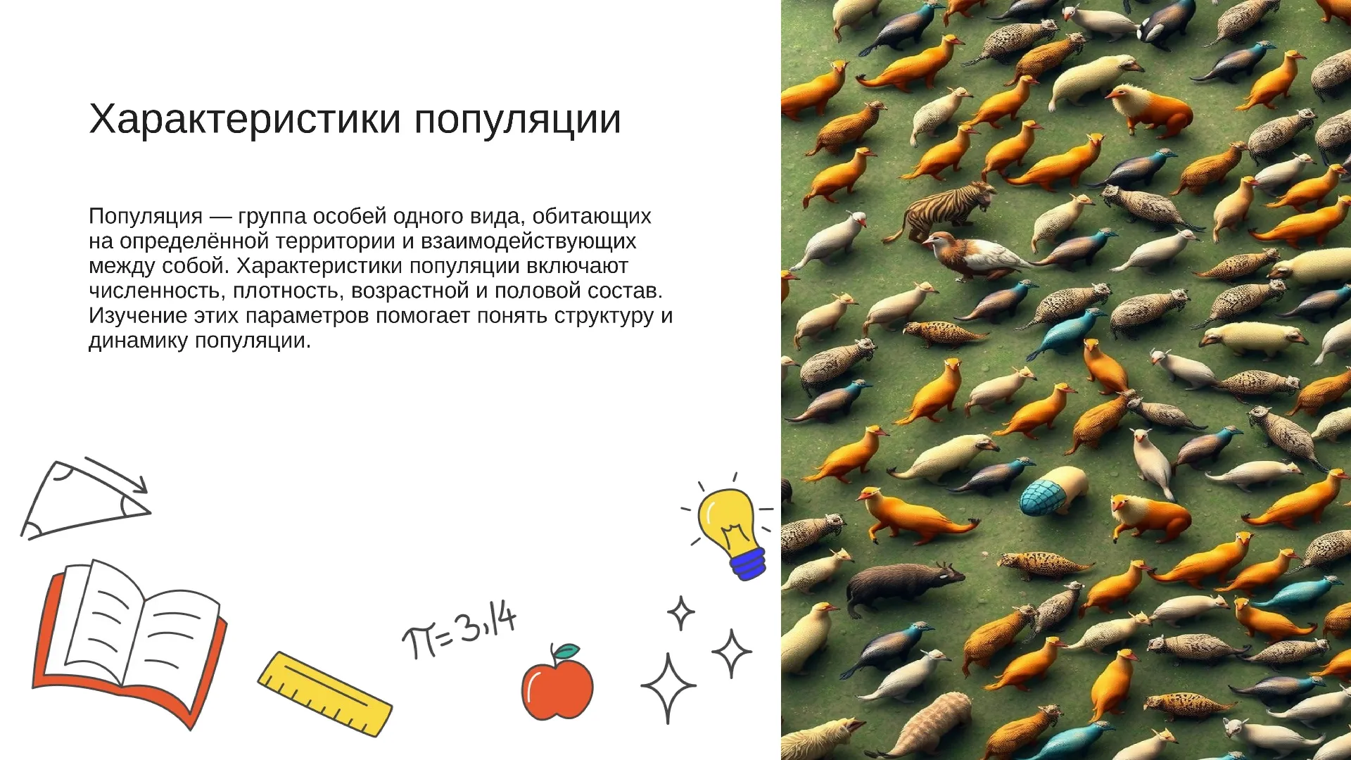 Характеристики популяции - слайд для презентации на тему 