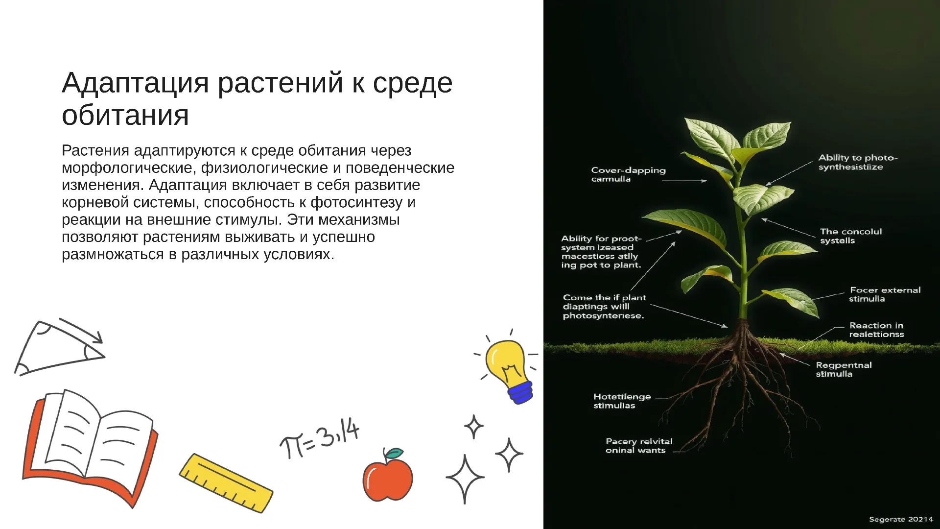 Адаптация растений к среде обитания - слайд для презентации на тему 