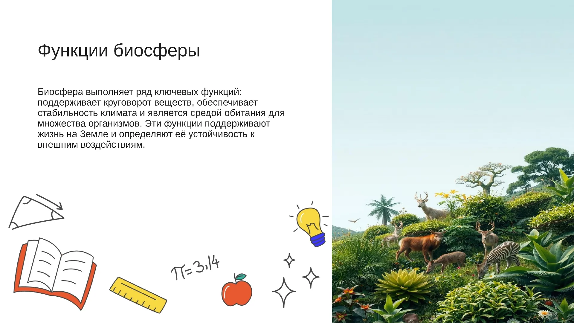 Функции биосферы - слайд для презентации на тему 