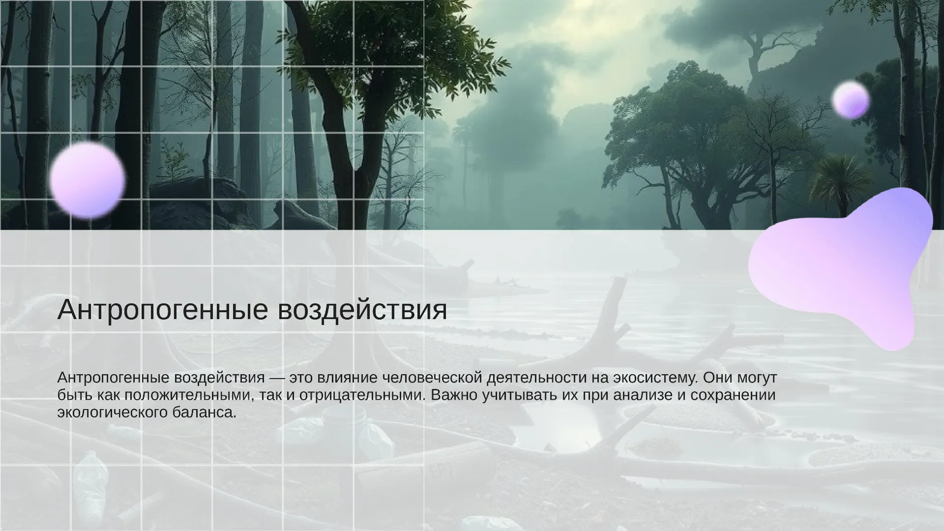 Антропогенные воздействия - слайд для презентации на тему 