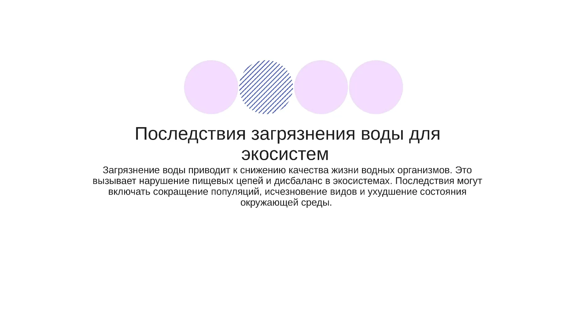 Последствия загрязнения воды для экосистем - слайд для презентации на тему 