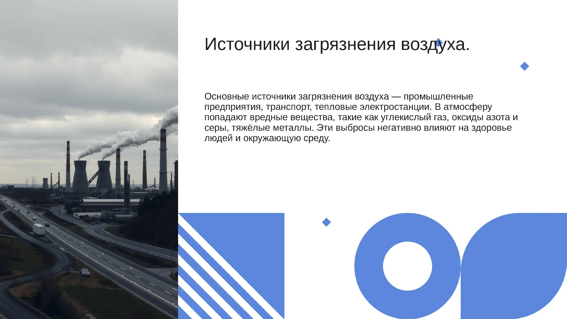Источники загрязнения воздуха. - слайд для презентации на тему 