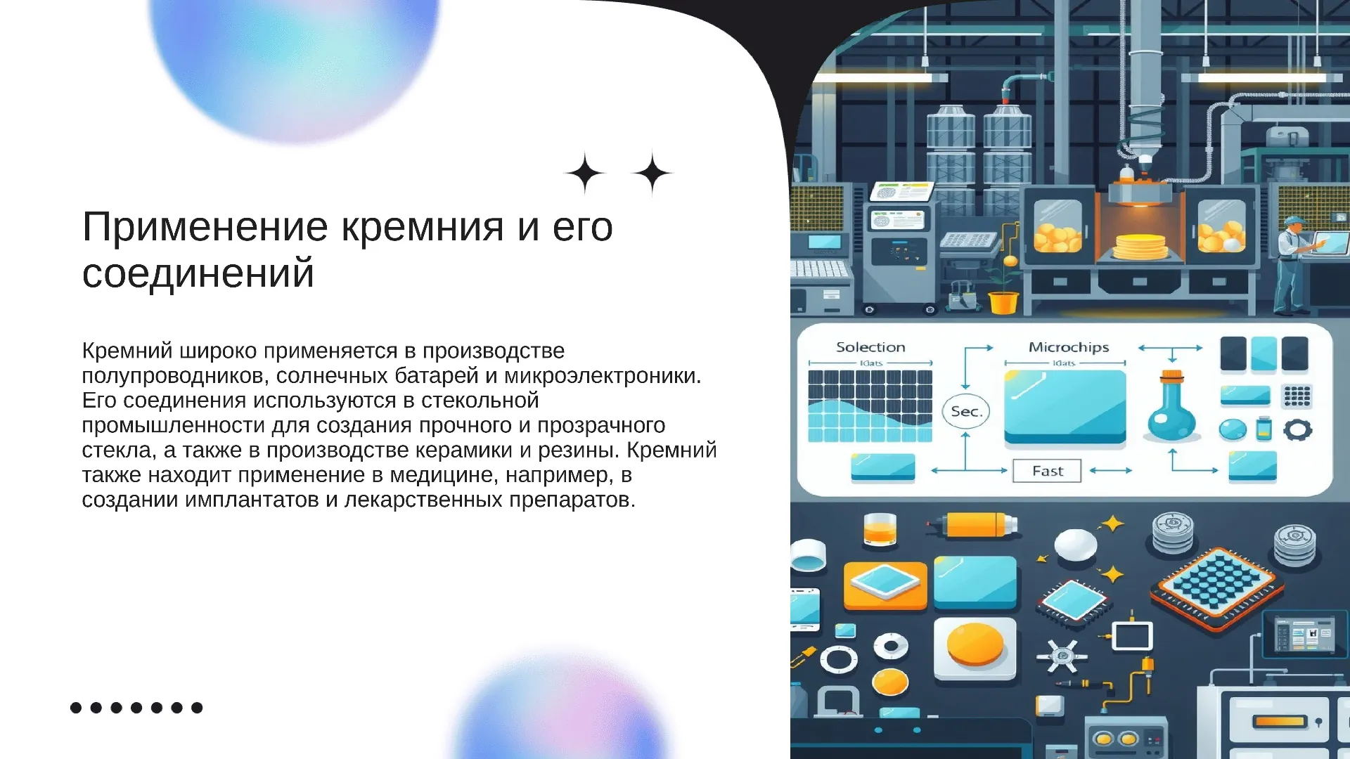 Применение кремния и его соединений - слайд для презентации на тему 