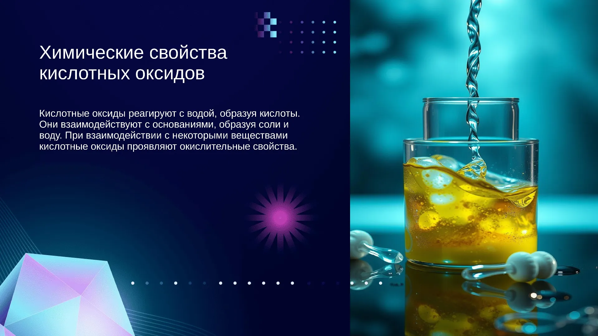 Химические свойства кислотных оксидов - слайд для презентации на тему 