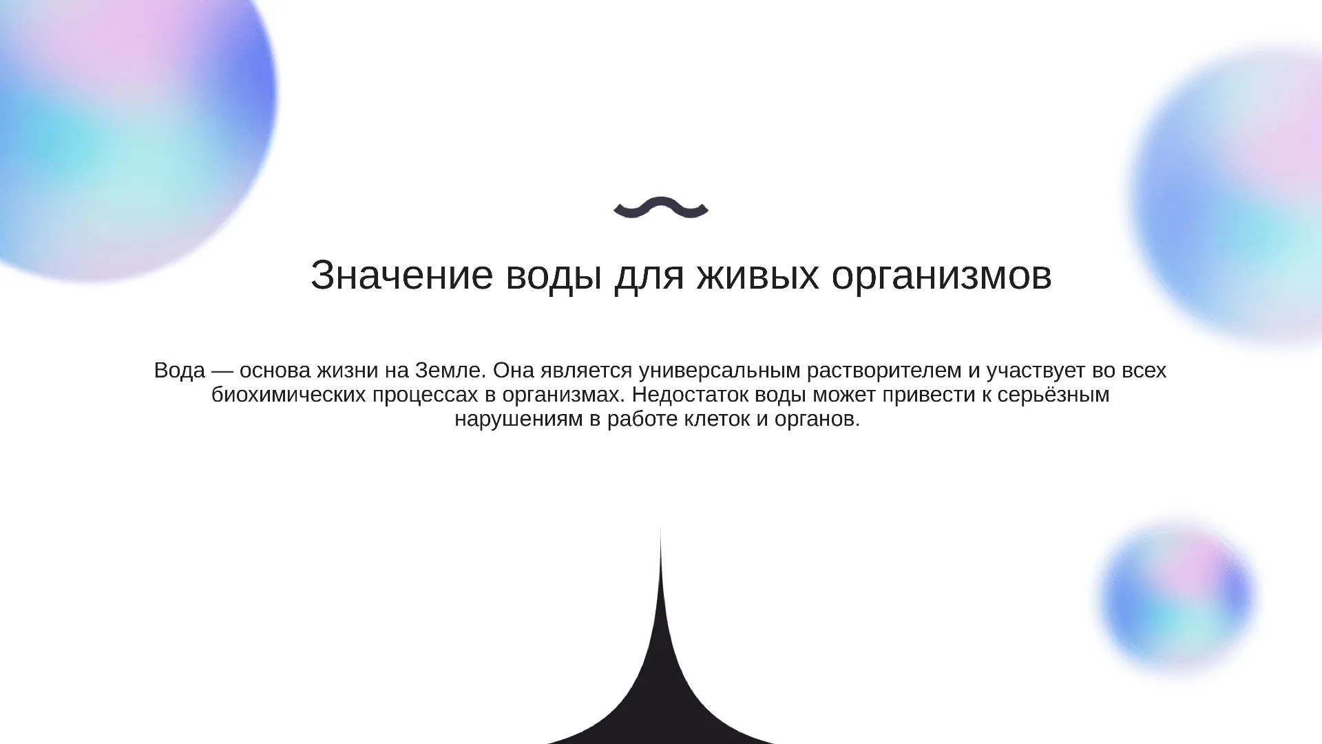 Значение воды для живых организмов - слайд для презентации на тему 