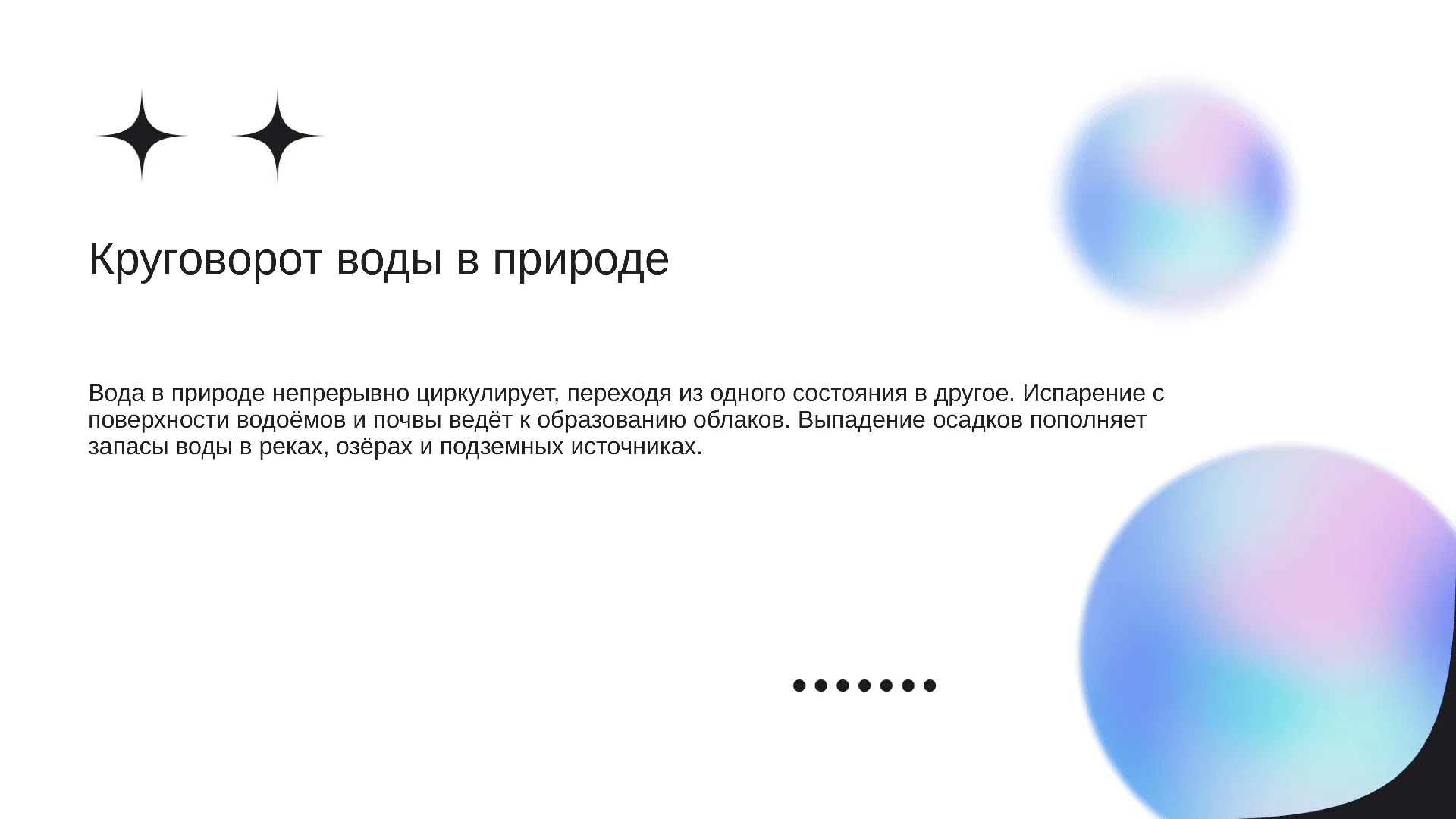 Круговорот воды в природе - слайд для презентации на тему 