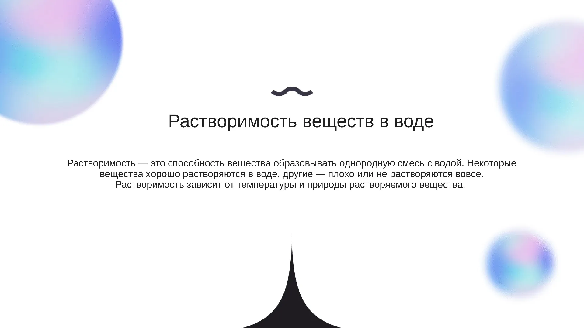 Растворимость веществ в воде - слайд для презентации на тему 