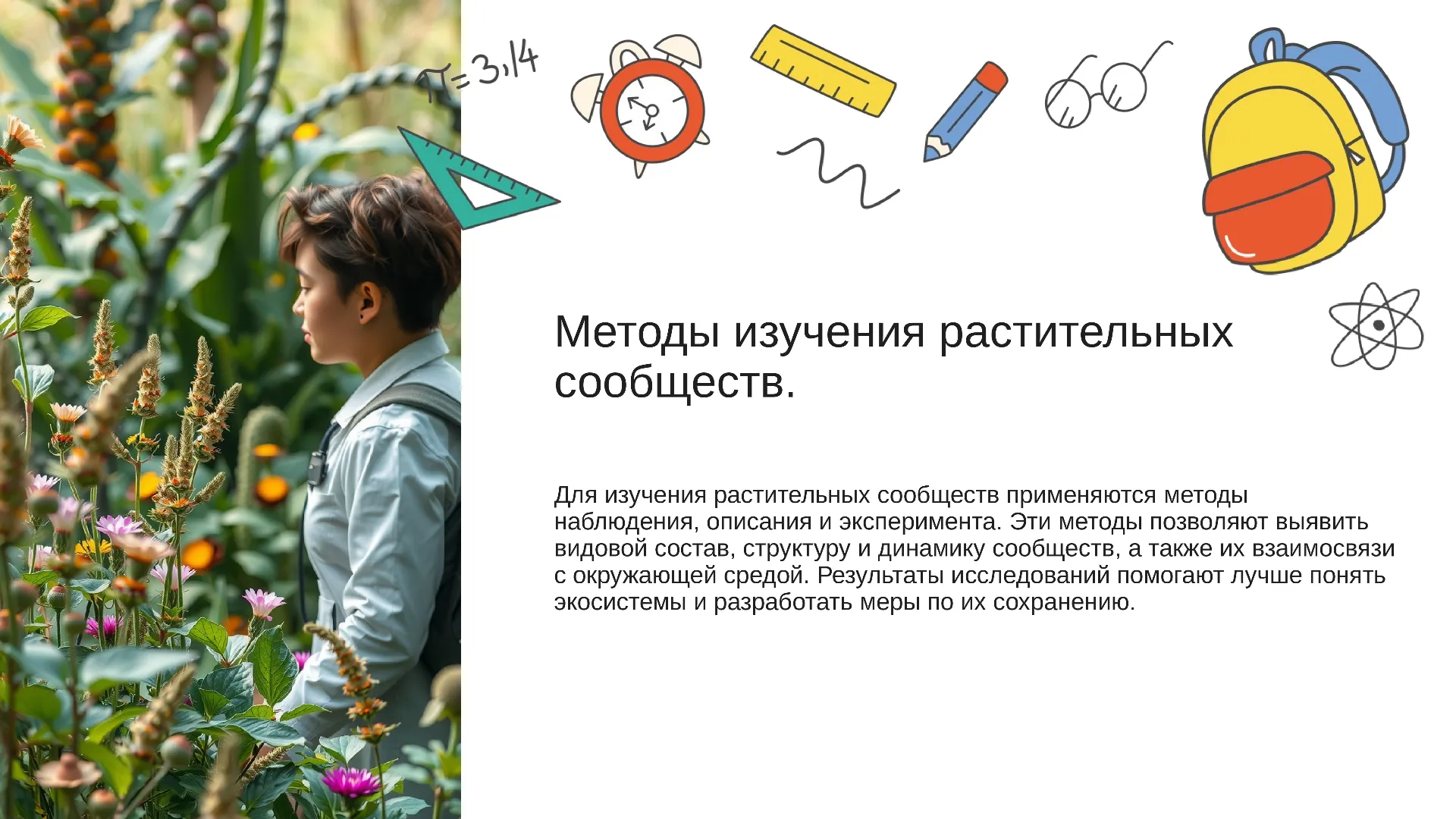 Методы изучения растительных сообществ. - слайд для презентации на тему 