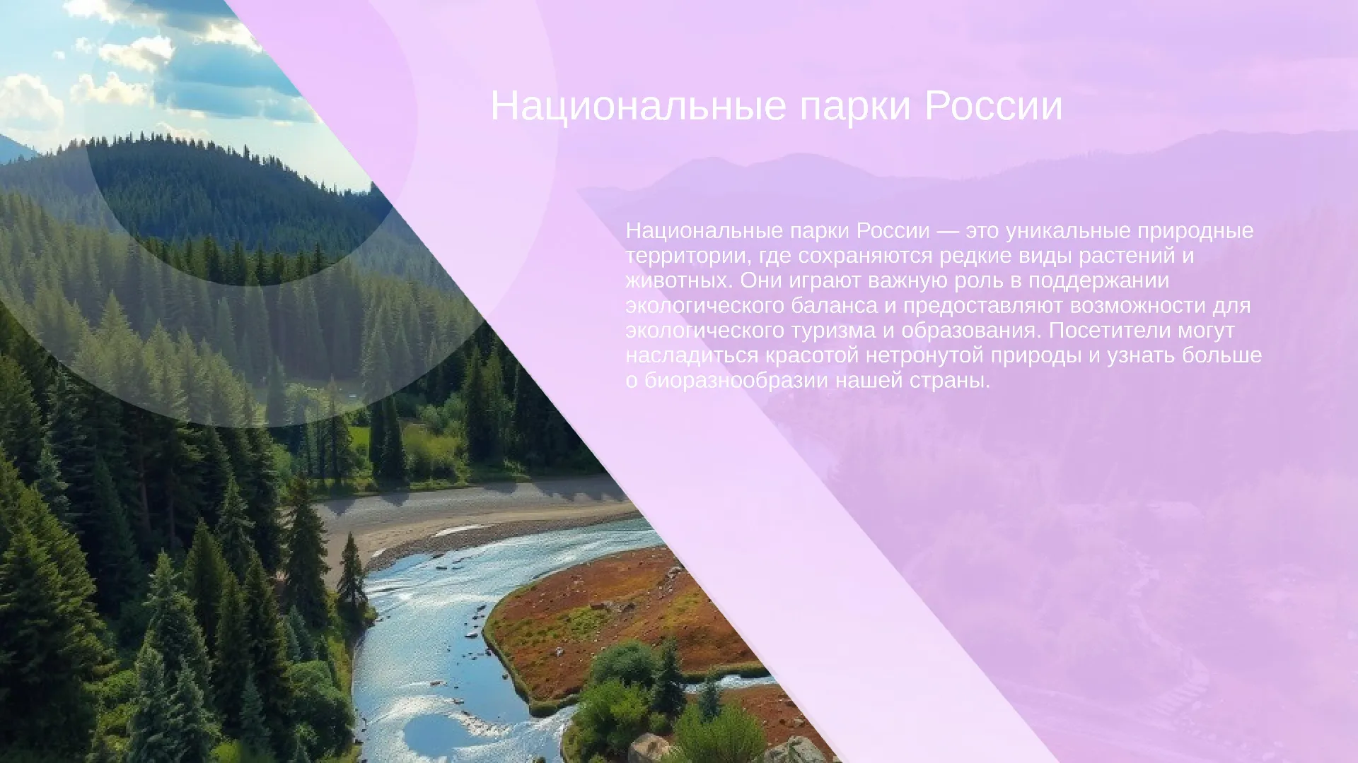 Национальные парки России - слайд для презентации на тему 