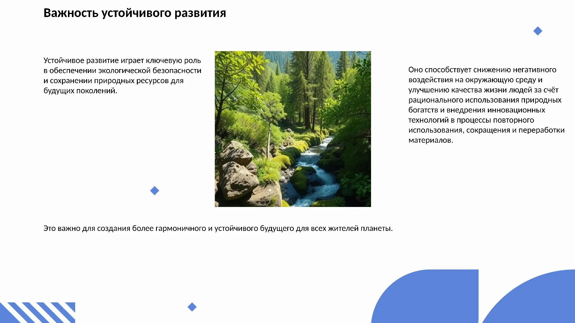 Важность устойчивого развития - слайд для презентации на тему 
