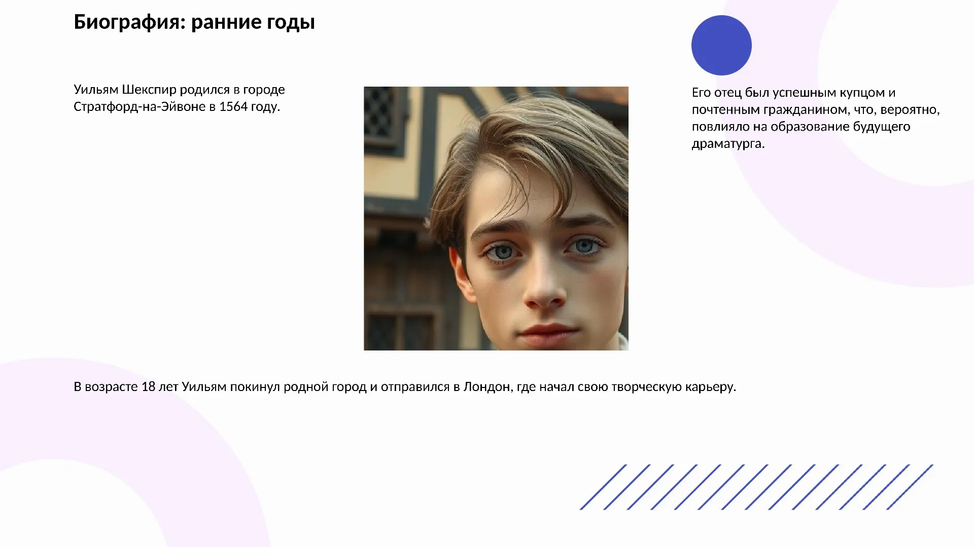 Биография: ранние годы - слайд для презентации на тему 