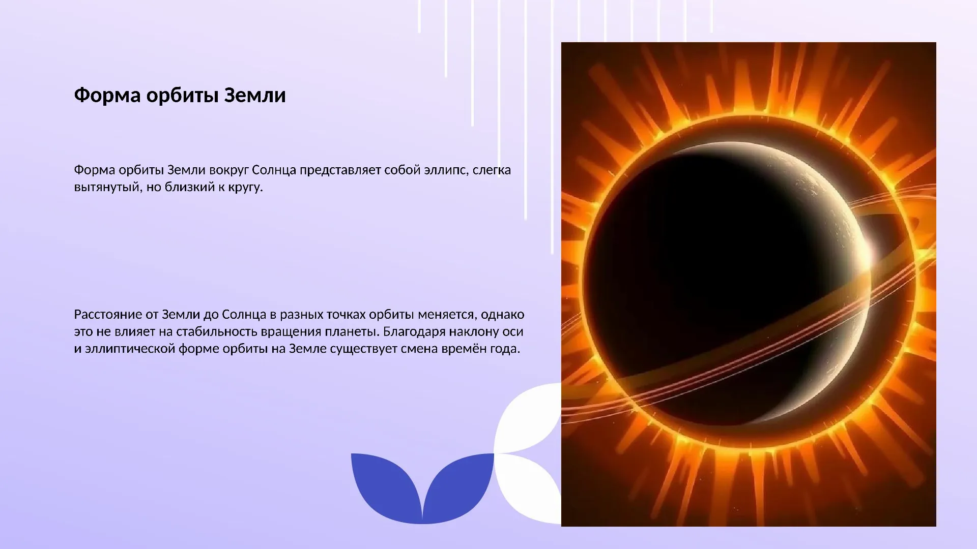 Форма орбиты Земли - слайд для презентации на тему 