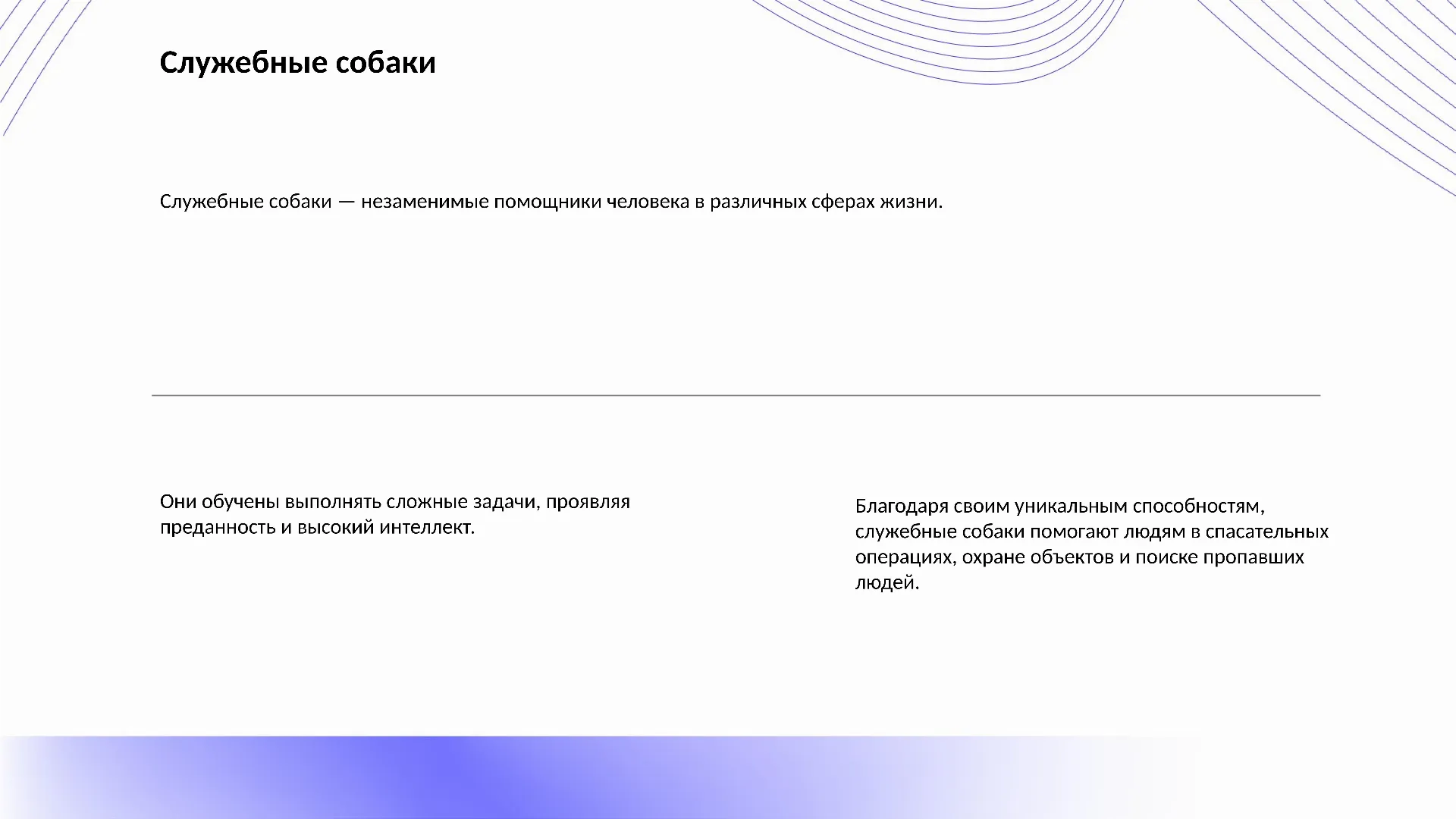 Служебные собаки - слайд для презентации на тему 