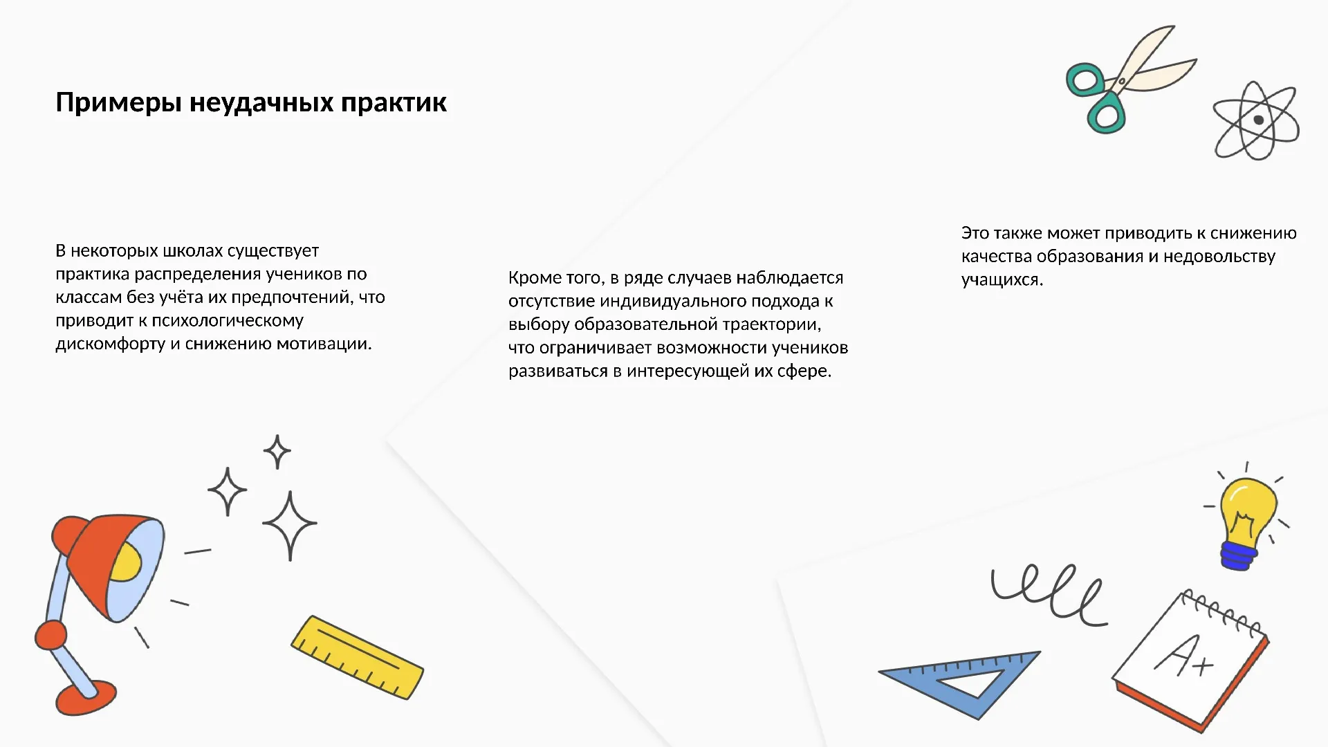 Примеры неудачных практик - слайд для презентации на тему 