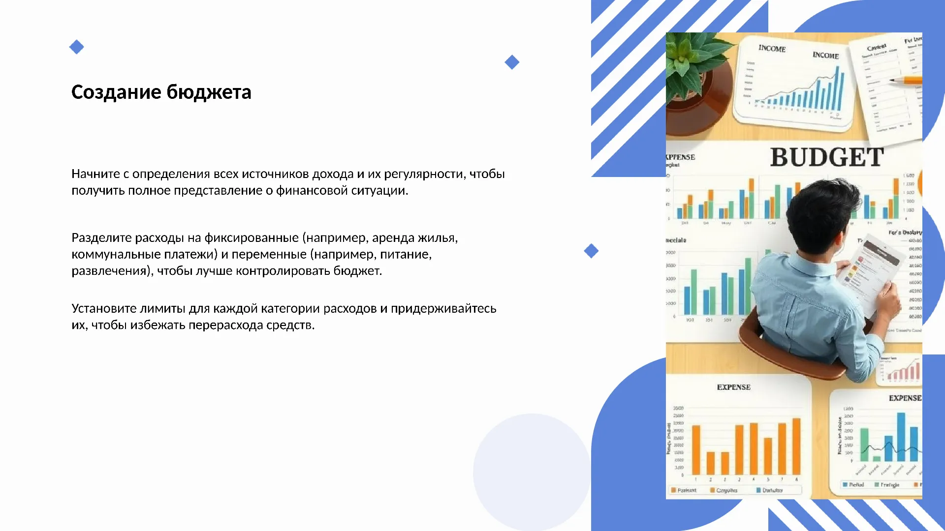 Создание бюджета - слайд для презентации на тему 