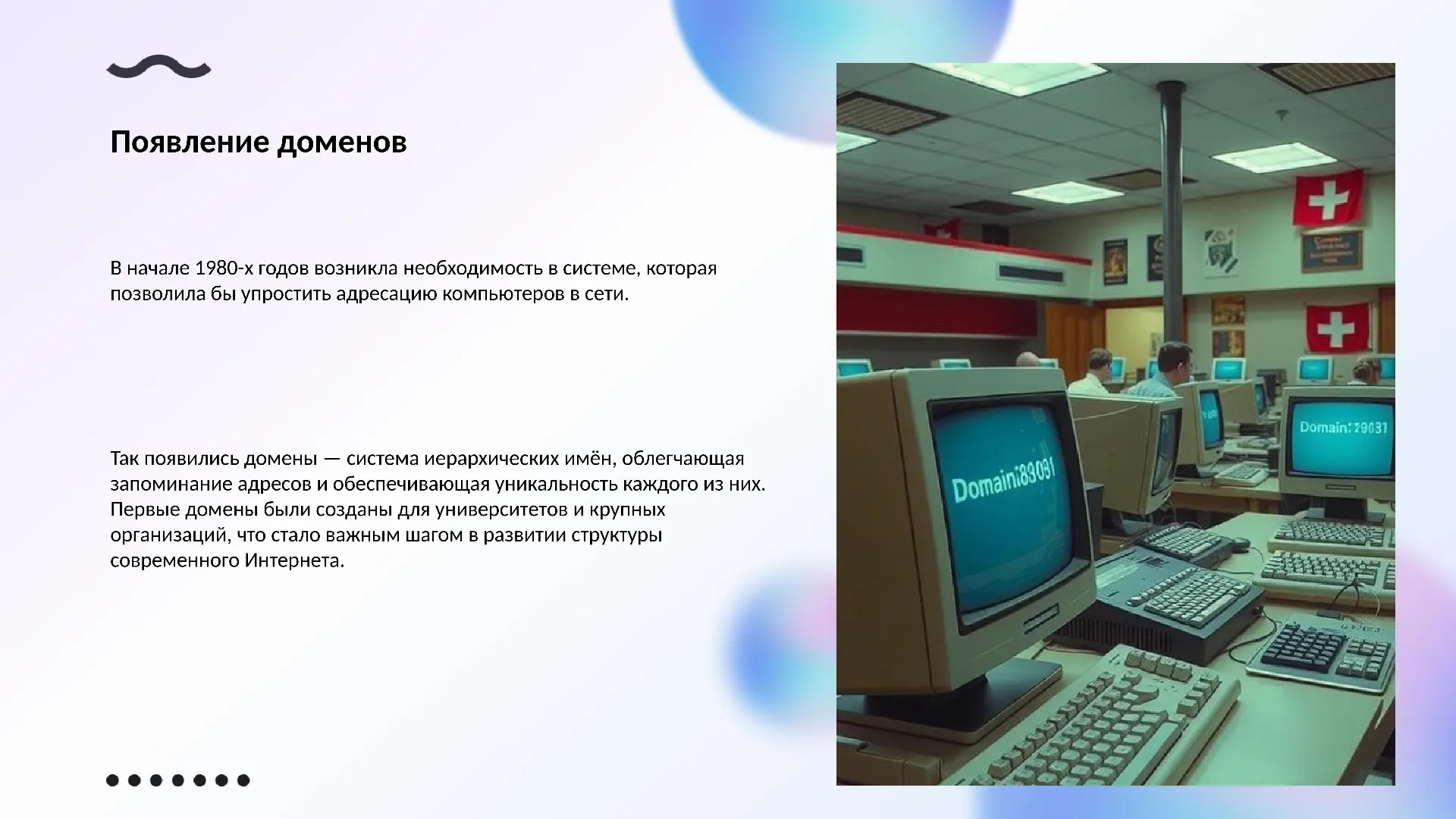 Появление доменов - слайд для презентации на тему 