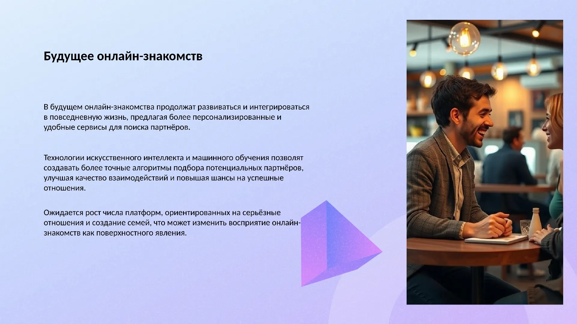 Будущее онлайн-знакомств - слайд для презентации на тему 
