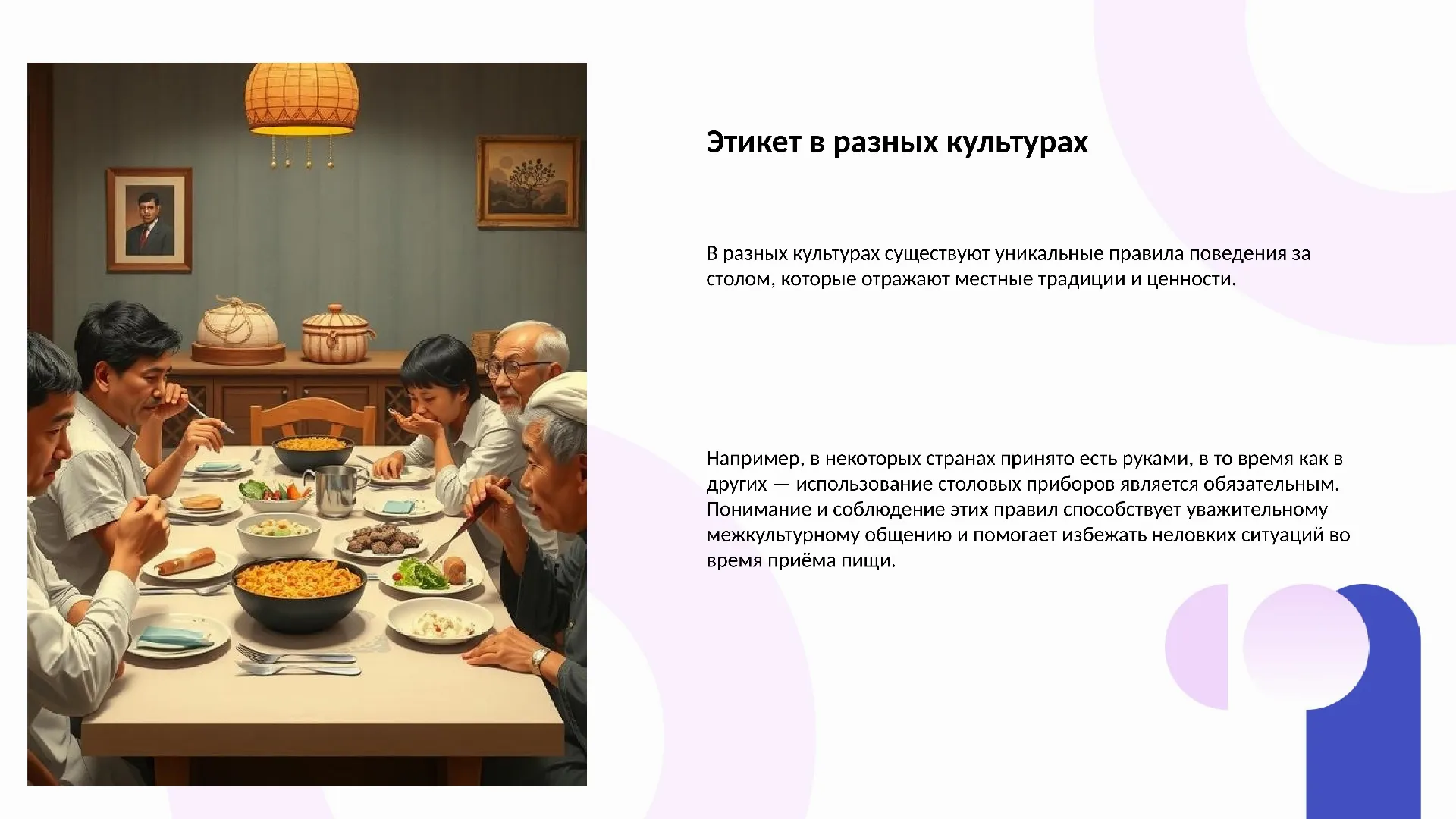 Этикет в разных культурах - слайд для презентации на тему 