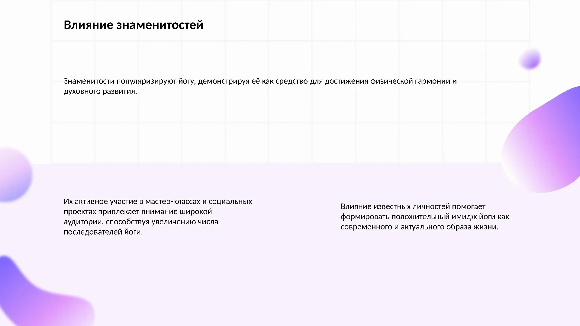 Влияние знаменитостей - слайд для презентации на тему 