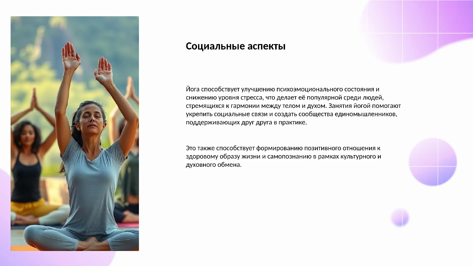 Социальные аспекты - слайд для презентации на тему 