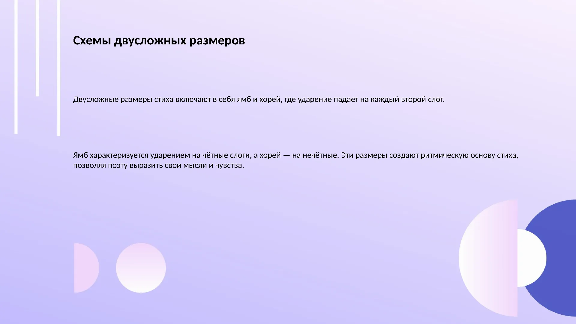 Схемы двусложных размеров - слайд для презентации на тему 