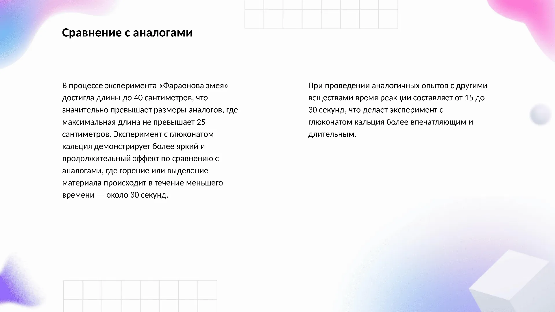 Сравнение с аналогами - слайд для презентации на тему 