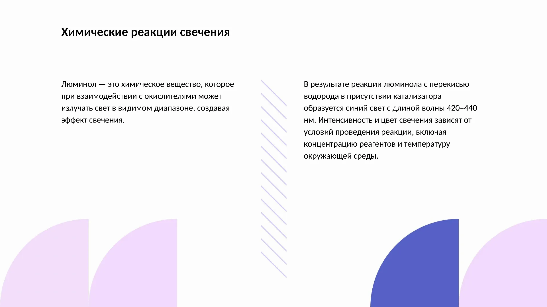 Химические реакции свечения - слайд для презентации на тему 