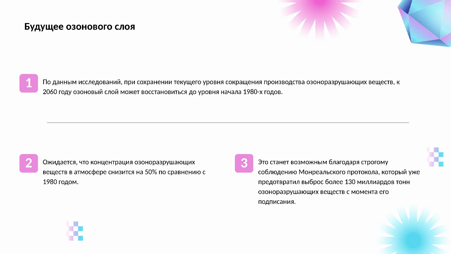 Будущее озонового слоя - слайд для презентации на тему 