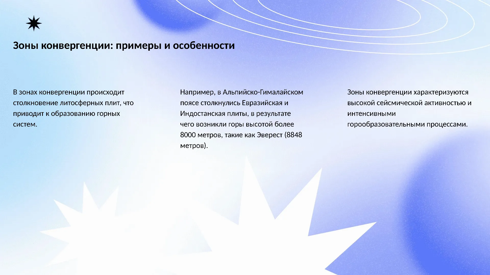 Зоны конвергенции: примеры и особенности - слайд для презентации на тему 