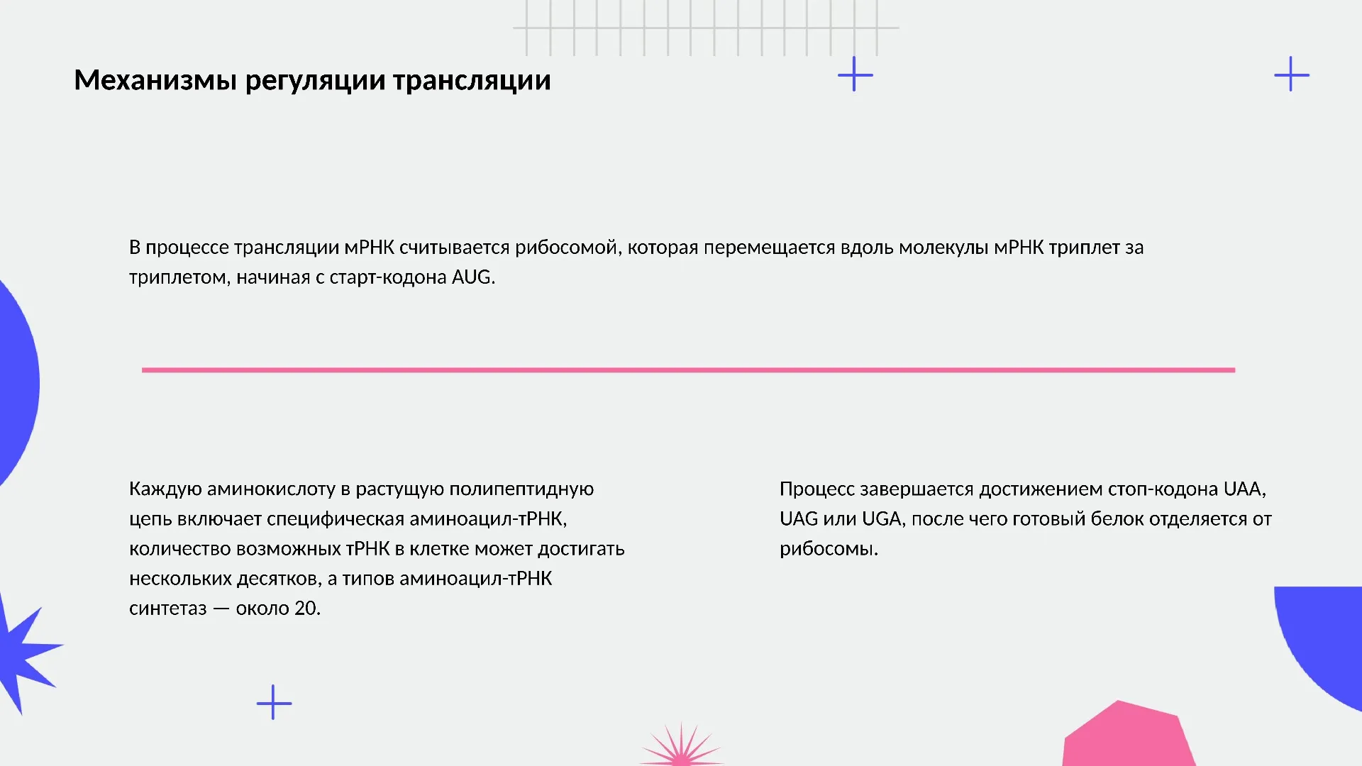Механизмы регуляции трансляции - слайд для презентации на тему 
