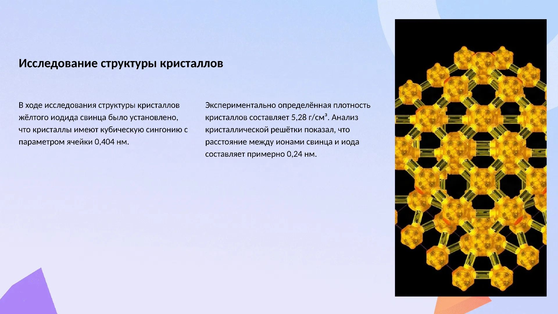 Исследование структуры кристаллов - слайд для презентации на тему 