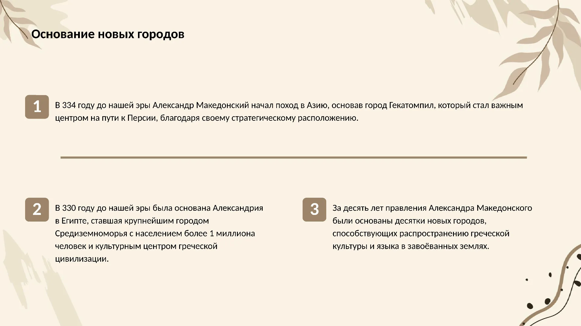 Основание новых городов - слайд для презентации на тему 