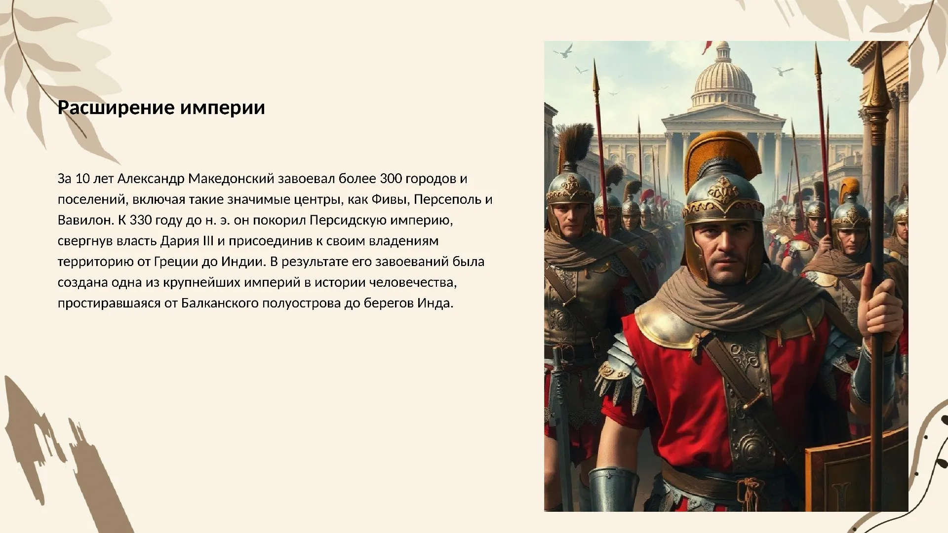 Расширение империи - слайд для презентации на тему 