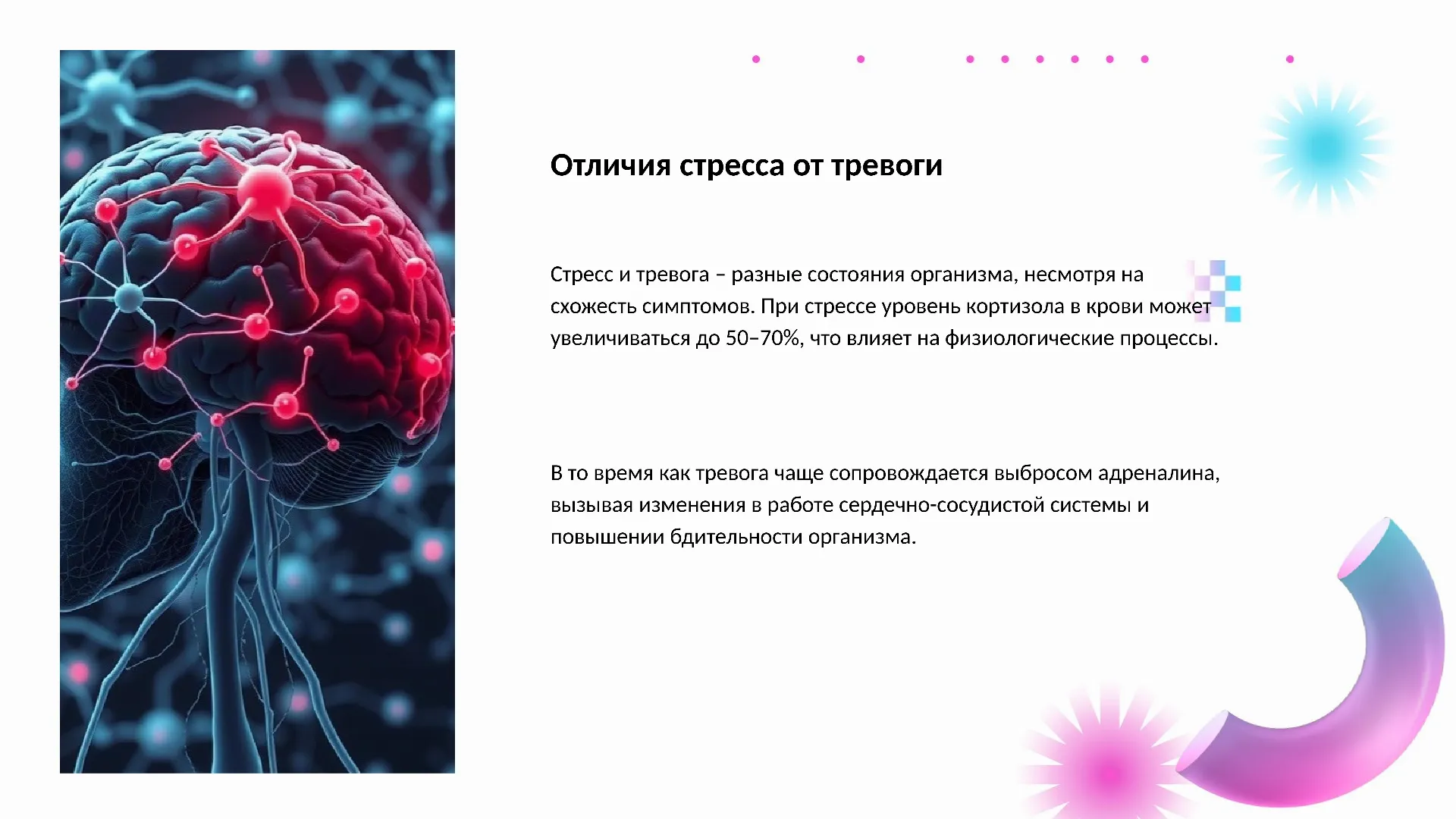Отличия стресса от тревоги - слайд для презентации на тему 
