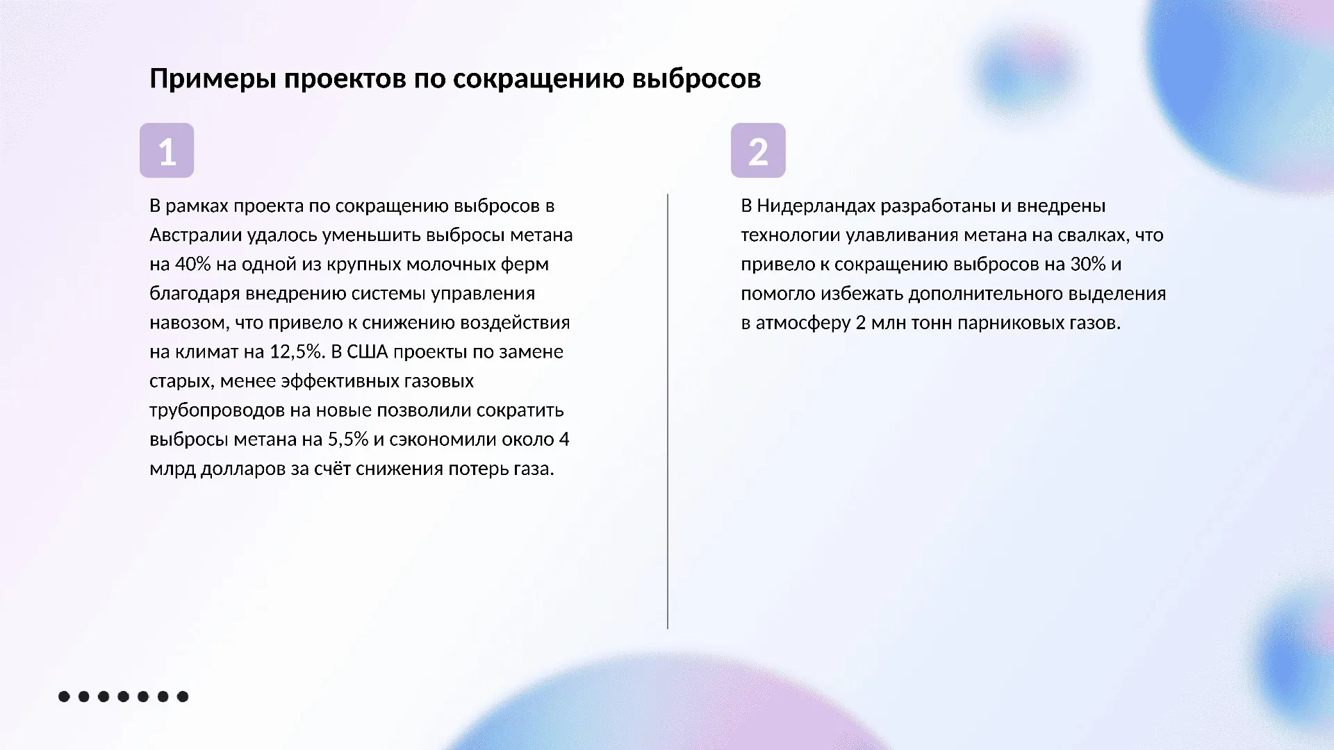Примеры проектов по сокращению выбросов - слайд для презентации на тему 