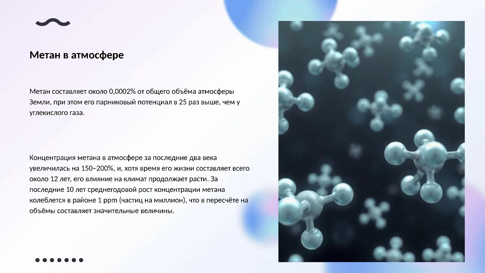 Метан в атмосфере - слайд для презентации на тему 
