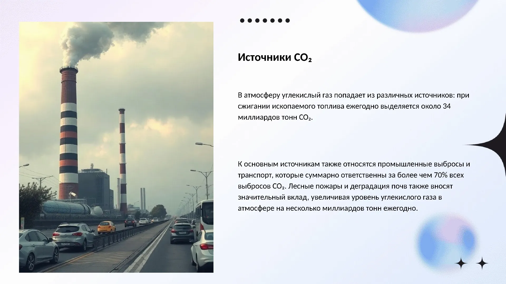 Источники CO₂ - слайд для презентации на тему 