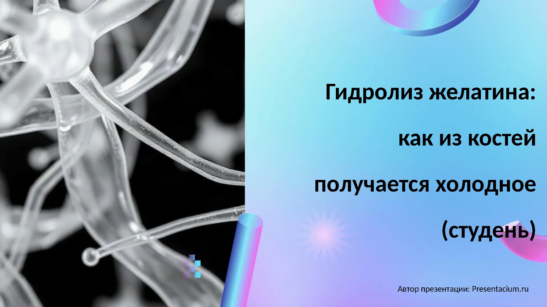 Гидролиз желатина: Как из костей получается холодное (студень).