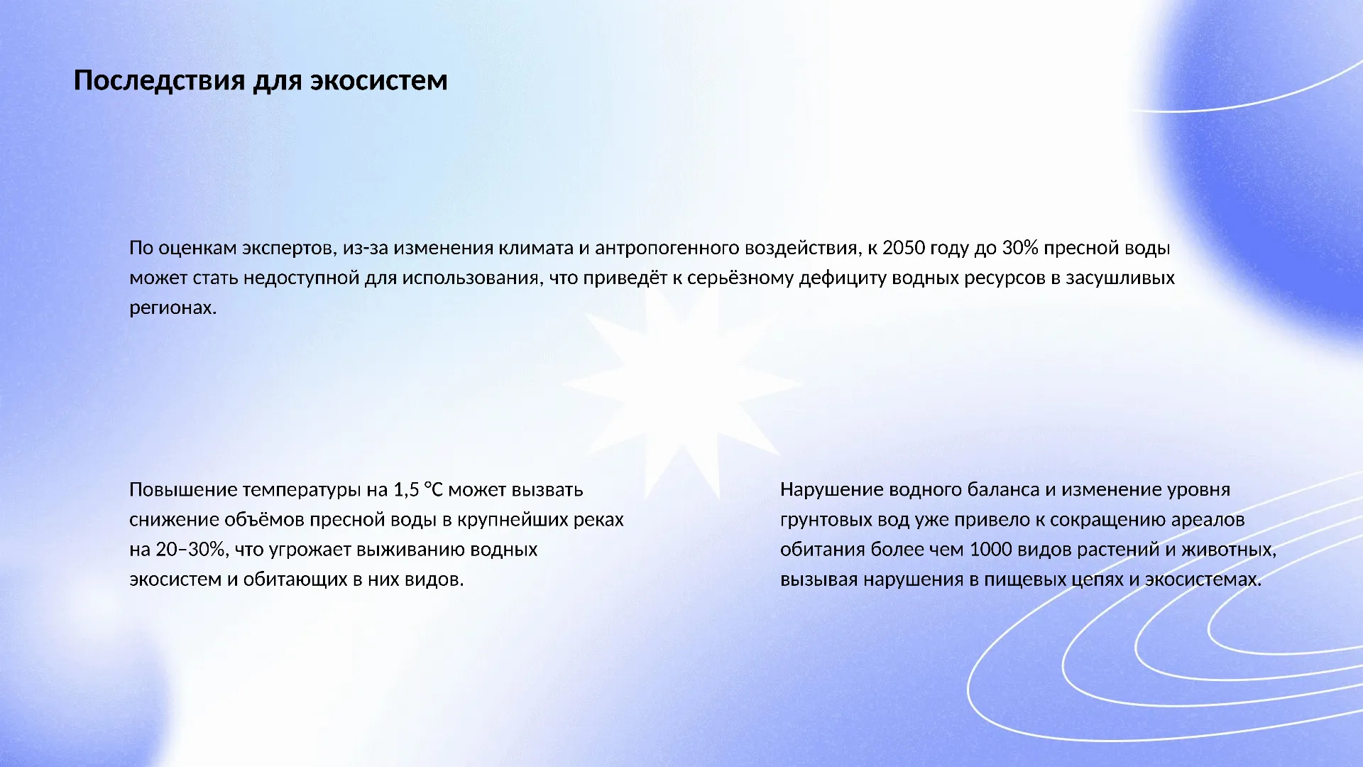 Последствия для экосистем - слайд для презентации на тему 