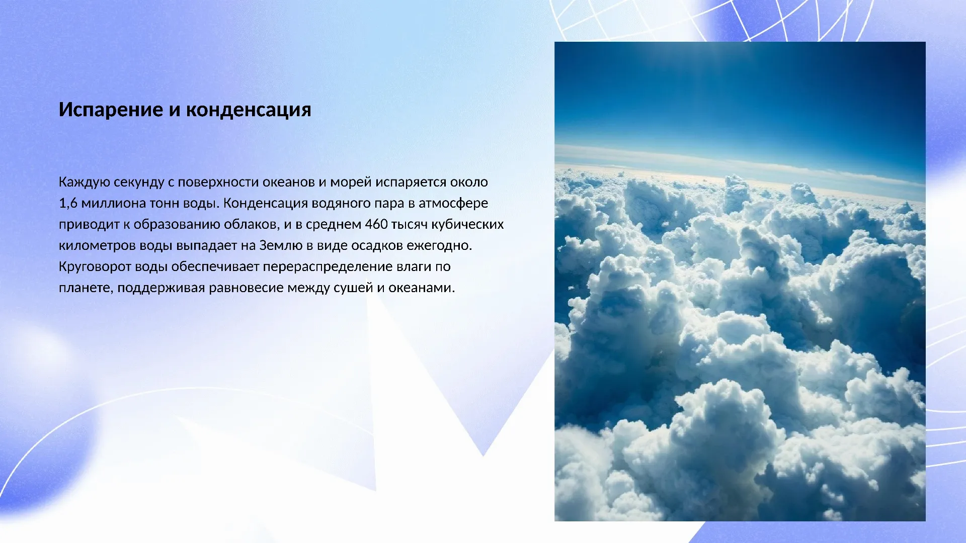 Испарение и конденсация - слайд для презентации на тему 