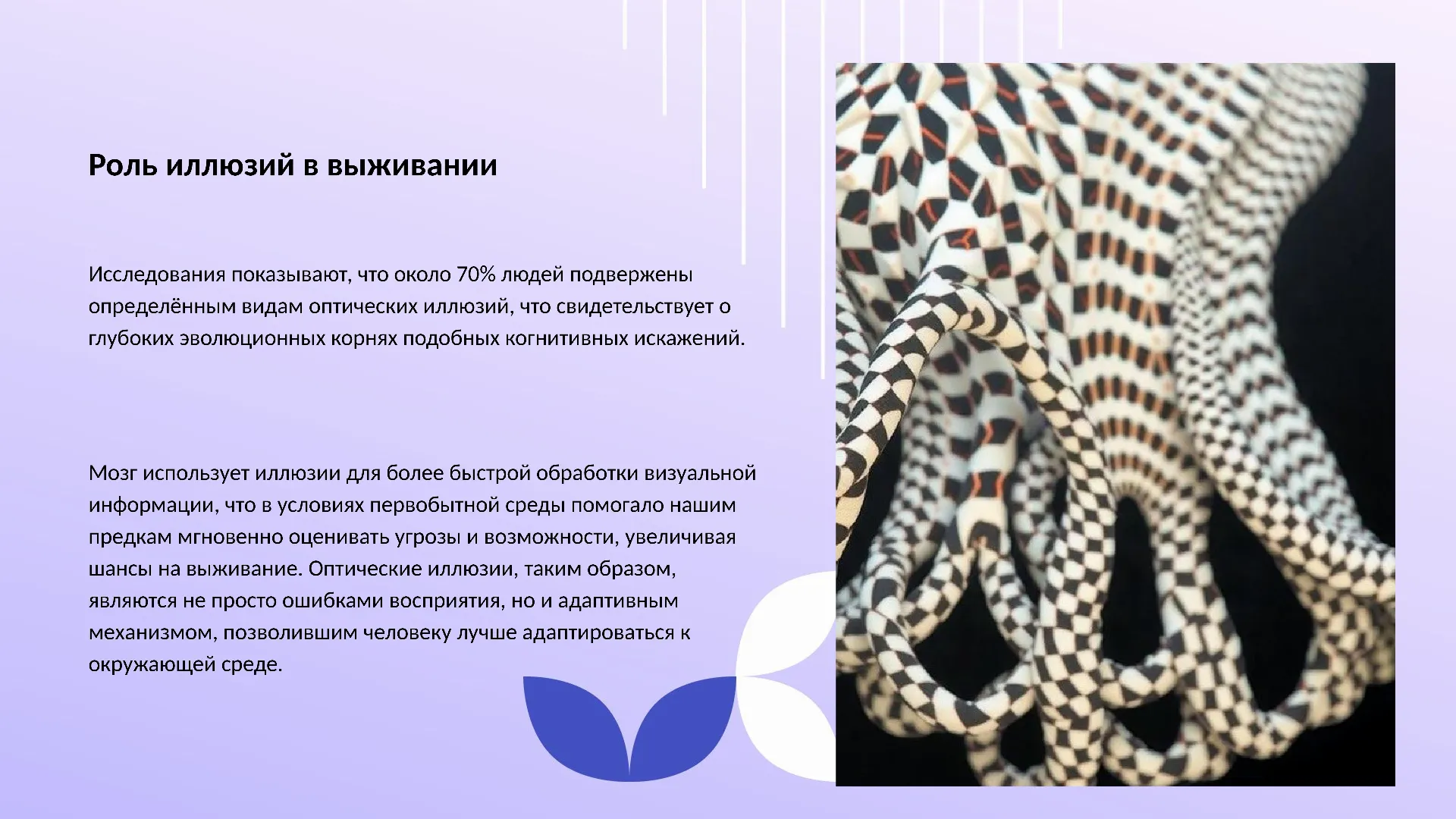 Роль иллюзий в выживании - слайд для презентации на тему 