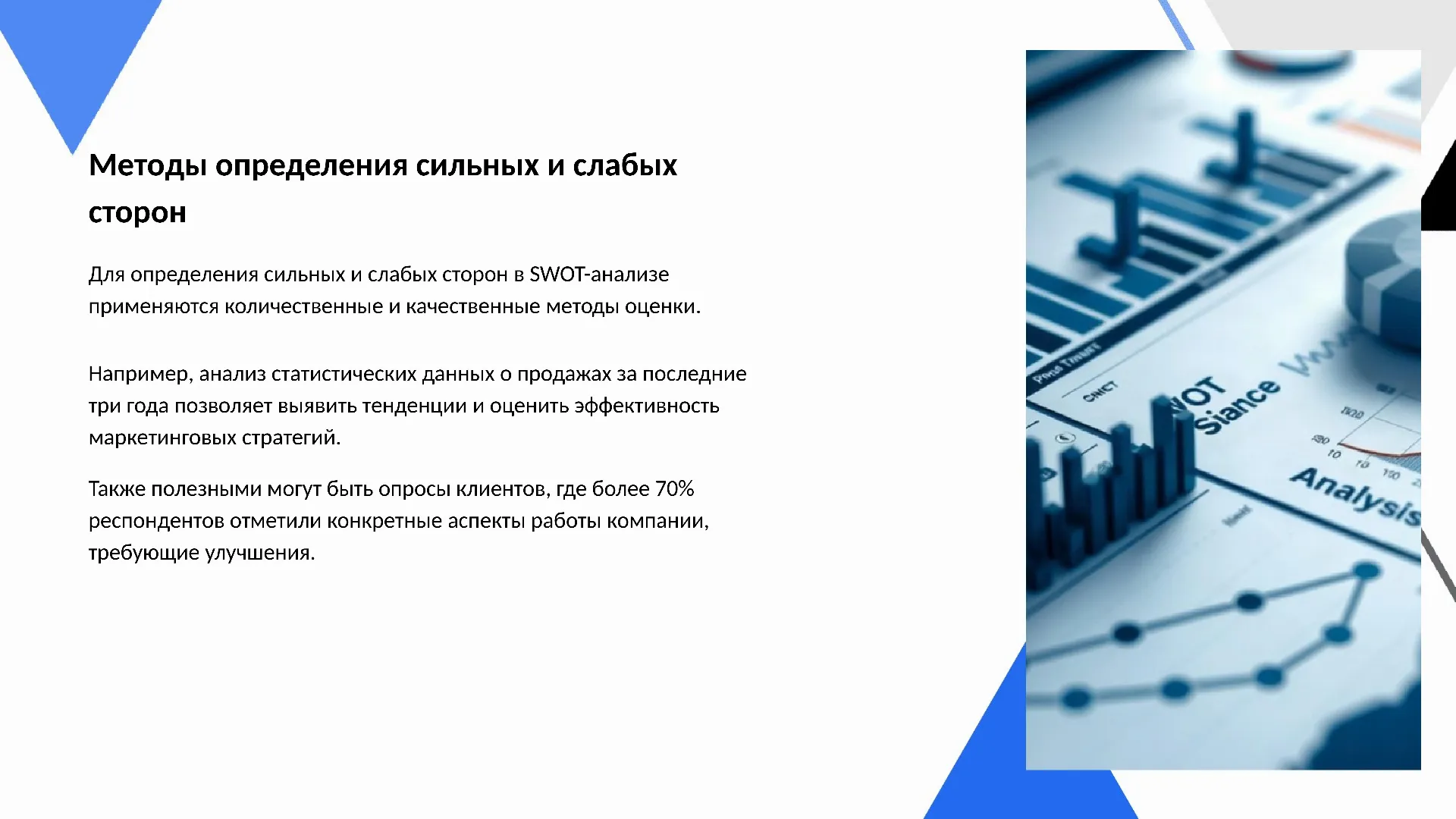 Методы определения сильных и слабых сторон - слайд для презентации на тему 