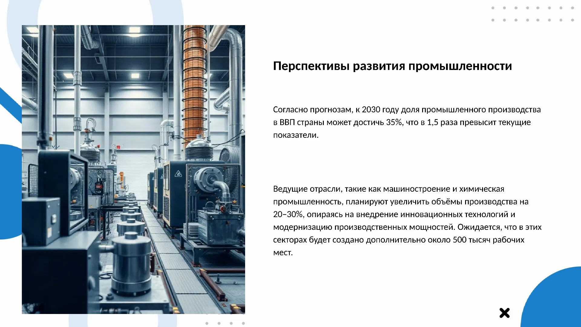 Перспективы развития промышленности - слайд для презентации на тему 