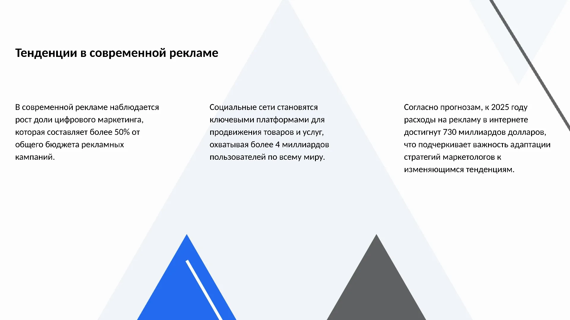Тенденции в современной рекламе - слайд для презентации на тему 